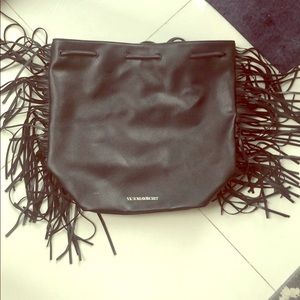 Victoria’s Secret black faux leather fringe bag